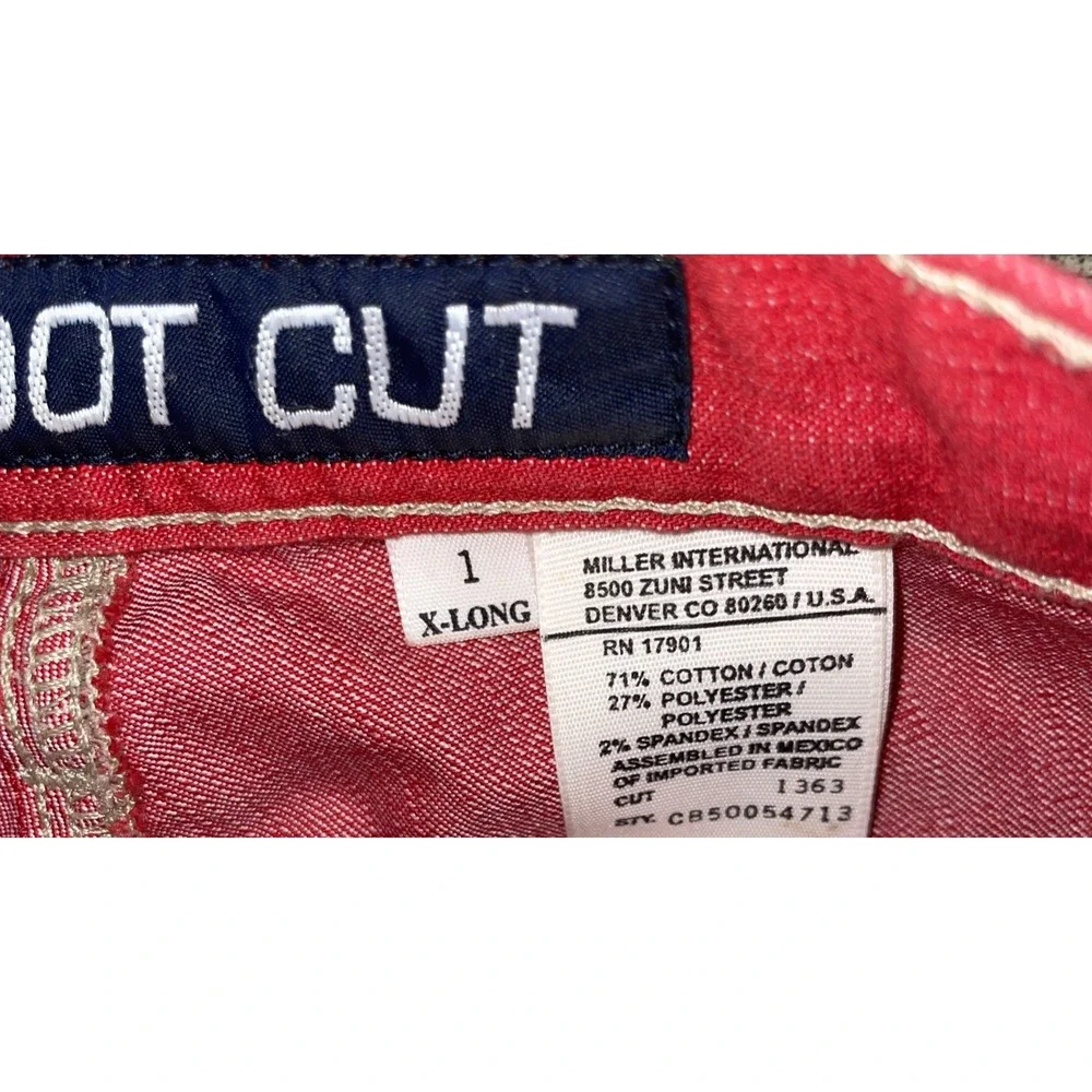 VINTAGE Cruel Girl Boot Cut‎ Jeans Stretch Size 1 X-Long Red